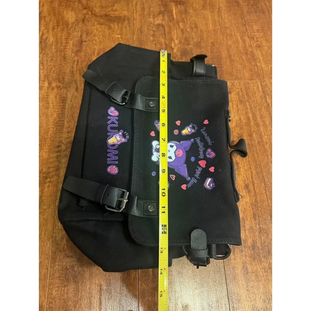 Sanrio Kuromi Black Canvas Messenger Bag Satchel Crossbody